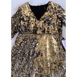 Long sleeve fully sequenced elegant dress